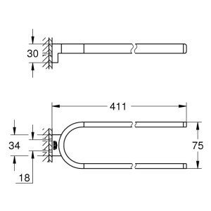 Grohe Selection Towel Holder - Non Pivotable - Chrome (41059000) - main image 2