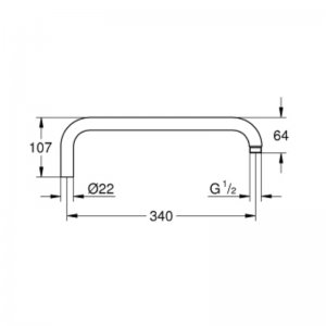 Grohe short projection shower arm (14014000) - main image 2