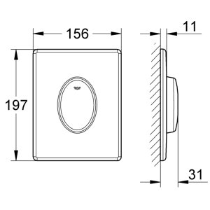 Grohe Skate Air Single Flush Plate - Chrome (38564000) - main image 2