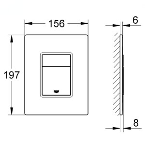 Grohe Skate Cosmopolitan Dual Flush Plate - White/Chrome (38845LS0) - main image 2