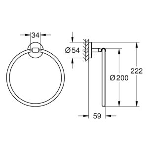 Grohe Start Cosmopolitan Towel Ring - Chrome (41167000) - main image 2