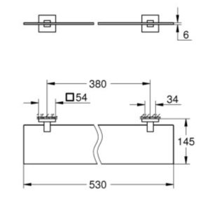 Grohe Start Cube Glass Shelf 530mm - Supersteel (41109DC0) - main image 2