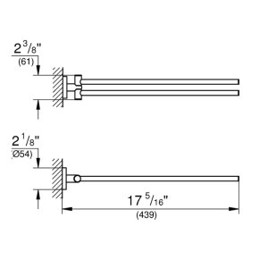 Grohe Start Double Towel Bar - Supersteel (41183DC0) - main image 2