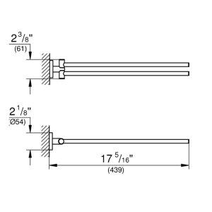 Grohe Start Double Towel Bar - Supersteel (41183DC0) - main image 2