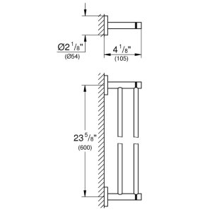 Grohe Start Double Towel Rail 600mm - Supersteel (41203DC0) - main image 2