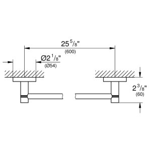 Grohe Start Towel Rail 600mm - Supersteel (41178DC0) - main image 2