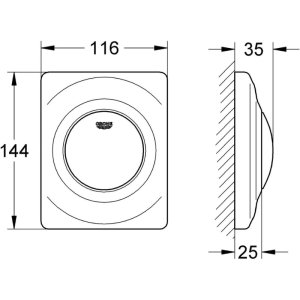 Grohe Surf Urinal Flush Plate - Chrome (38808000) - main image 2