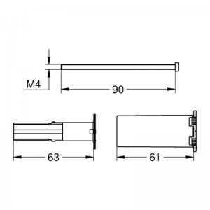 Grohe universal extension set 2-handle thermostats, 25mm (14058000) - main image 2