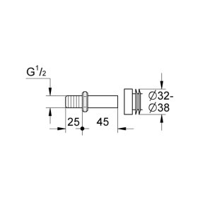 Grohe Urinal 1/2" Inlet Connecting Set (37044000) - main image 2