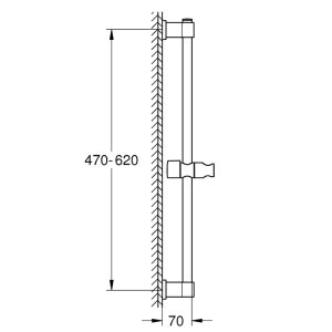 Grohe Vitalio Universal Shower Rail - 600mm - Chrome (27724001) - main image 2