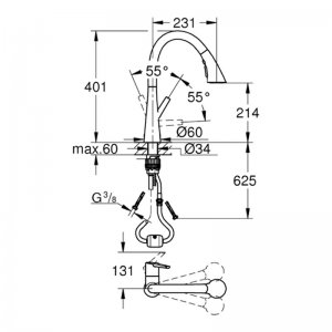 Grohe Zedra Single Lever Kitchen Sink Mixer 1/2″ - Chrome (32294002) - main image 2