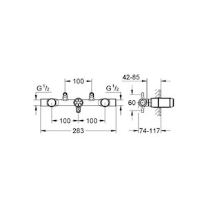 Grohe 1/2" 2-handle mixer tap concealed body (29025000) - main image 2