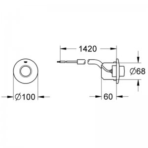 Grohe Air single flush push button - chrome (37060000) - main image 2