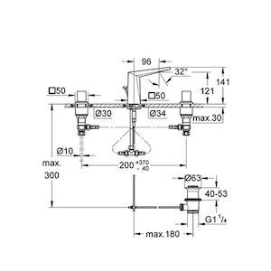 Grohe Allure Brilliant 141mm 3-hole basin mixer tap - chrome (20342000) - main image 2