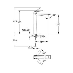 Grohe Allure Brilliant tall basin mixer tap 1/2" - chrome (23114000) - main image 2