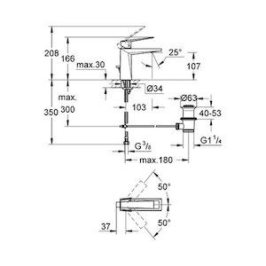 Grohe Allure Brilliant top lever basin mixer tap 1/2" - chrome (23029000) - main image 2