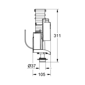 Grohe AV1 Dual Flush Valve - 331mm Tall (42320000) - main image 2