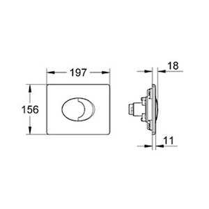 Grohe Dual Flush Dual Hose Push Button Horizontal (42305000) - main image 2