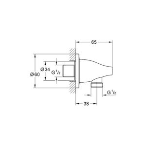 Grohe Ondus 1/2" wall outlet assembly - chrome (27190000) - main image 2