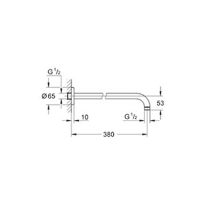 Grohe Rainshower 380mm wall mounted shower arm - chrome (28361000) - main image 2