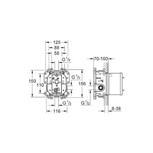 Grohe Rapido E universal single lever manual mixer valve (35501000) - main image 2