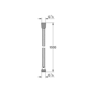 Grohe Relexa 1.50m metal shower hose - chrome (28143000) - main image 2