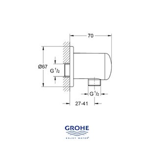 Grohe Relexa 1/2" wall outlet assembly - chrome (28671000) - main image 2