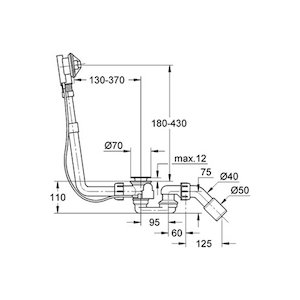 Grohe Talento pop-up bath waste and overflow - large (28943000) - main image 2