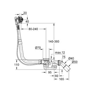 Grohe Talentofill bath filler and overflow - small (28990000) - main image 2