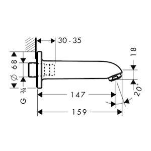 Hansgrohe bath spout (13414000) - main image 2