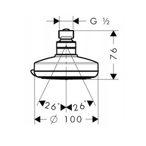 Hansgrohe Croma 100 Vario EcoSmart fixed shower head (28462000) - main image 2