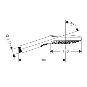 hansgrohe Raindance Select E 120 3 Spray Shower Head - Chrome (26520000) - main image 2