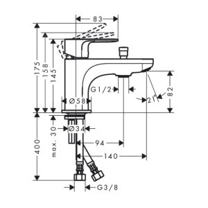 hansgrohe Rebris S Single Lever Bath and Shower Mixer Monotrou - Chrome (72436000) - main image 2