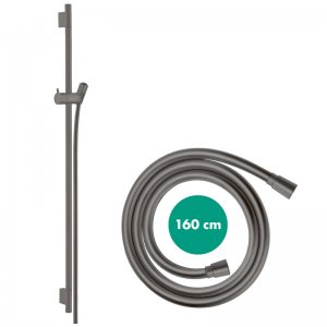 hansgrohe Unica Shower Rail S Puro - 90cm with Shower Hose - Brushed Black Chrome (28631340) - main image 2