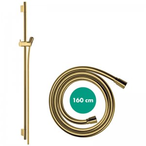 hansgrohe Unica Shower Rail S Puro - 90cm with Shower Hose - Polished Gold Optic (28631990) - main image 2