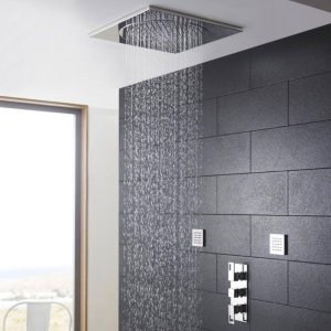 Hudson Reed 270mm Ceiling Tile Shower Head - Chrome (HEAD80) - main image 2