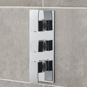 Hudson Reed Art Triple Concealed Thermostatic Mixer Shower Valve Only - Chrome (ART3211) - main image 2