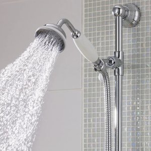 Hudson Reed Large Traditional Shower Head - White/Chrome (A3150G) - main image 2