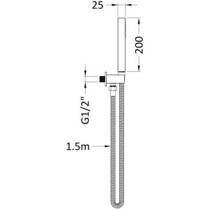 Hudson Reed Square Outlet Elbow With Parking Bracket, Hose and Shower Head (A3264) - main image 2