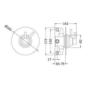 Hudson Reed Tec Dual concealed shower valve - chrome (JTY025) - main image 2