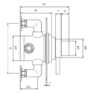 Hudson Reed thermostatic dual exposed valve - chrome (A3091E) - main image 2