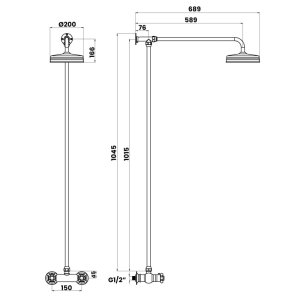 Hudson Reed Traditional Thermostatic Bar Mixer Shower - Chrome (A3118) - main image 2