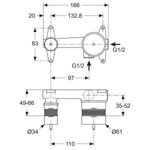 Ideal Standard Basin mixer built in kit (A5948NU) - main image 2