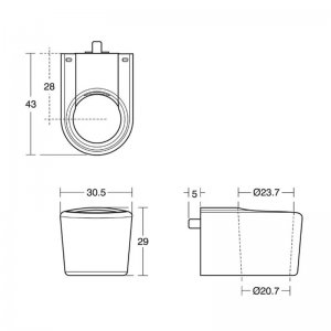 Ideal Standard Cat 5 wall mounted hose retaining ring (Excl hose) (B1364AA) - main image 2