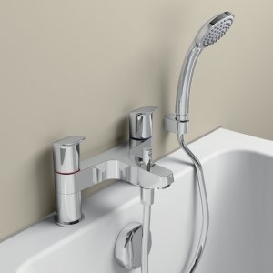 Ideal Standard Ceraflex two taphole deck mounted dual control bath shower mixer (B1823AA) - main image 2