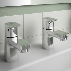 Ideal Standard Ceraplan basin pillar taps (BD247AA) - main image 2