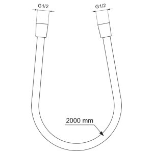 Ideal Standard Idealrain Idealflex 2m Shower Hose (BE200AA) - main image 2