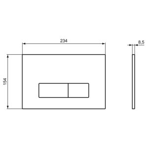 Ideal Standard Oleas M2 Mechanical Dual Flush Plate - Silk Black (R0121A6) - main image 2