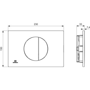 Ideal Standard Oleas M5 Mechanical Dual Flush Plate - Brushed Gold (R0503A2) - main image 2