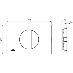 Ideal Standard Oleas M5 Mechanical Dual Flush Plate - Matt Chrome (R0503JG) - main image 2